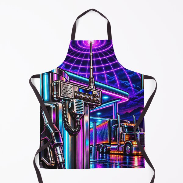 Item preview, Synthwave Trucker & Neon Gas Station designed and sold by NomadForge.