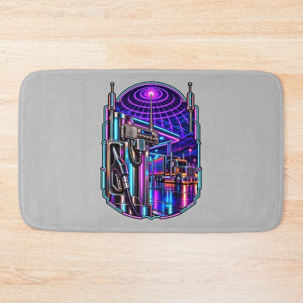 Item preview, Synthwave Trucker & Neon Gas Station designed and sold by NomadForge.