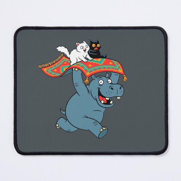 Item preview, Funny Hippo And Magic Carpet Cats - Cute Hippopotamus Aladdin designed and sold by PalettePop..
