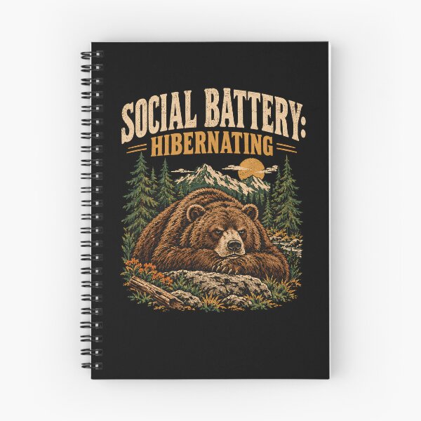 Item preview, Social Battery Hibernating Funny Bear Introvert Vintage Outdoor designed and sold by VinsendDraconi.
