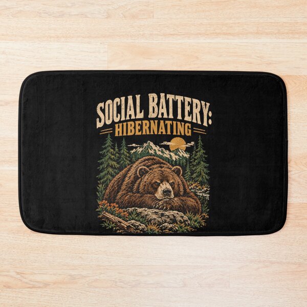 Item preview, Social Battery Hibernating Funny Bear Introvert Vintage Outdoor designed and sold by VinsendDraconi.
