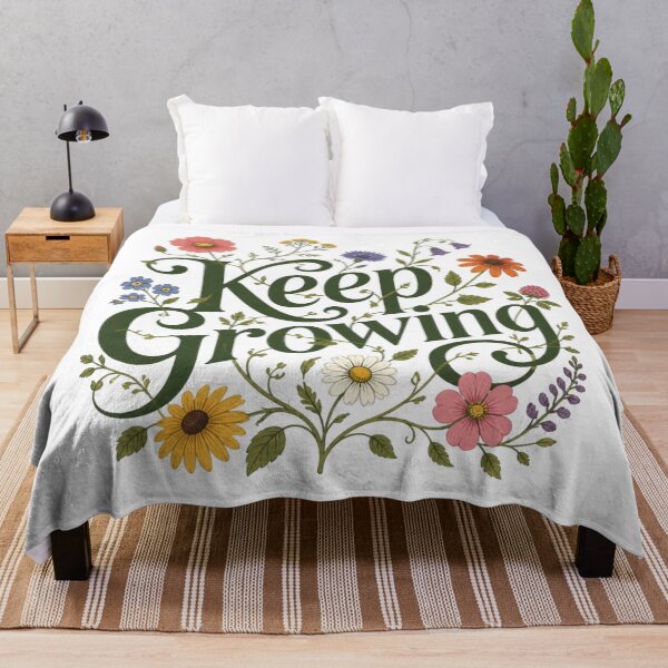 Item preview, Keep Growing Floral Typography designed and sold by Stylestickers55.