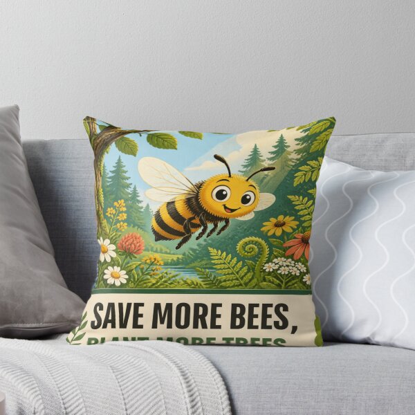 Item preview, Save more bees plant more trees eco friendly art designed and sold by Bywithrose instant studio.