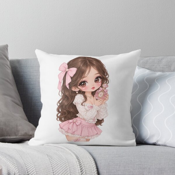 Item preview, Coquette Girl PNG - Cute Chibi Anime Girl with Pink Perfume Bottle, Pink Bow Lace Aesthetic Clipart, Transparent Sublimation Sticker Design designed and sold by GenZPopStudio.