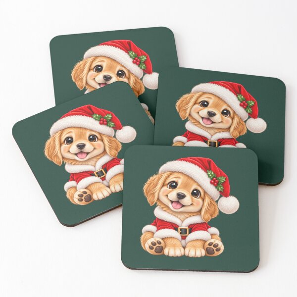 Item preview, Cute Christmas Golden Retriever Puppy – Adorable Santa Dog designed and sold by HO•Designs.