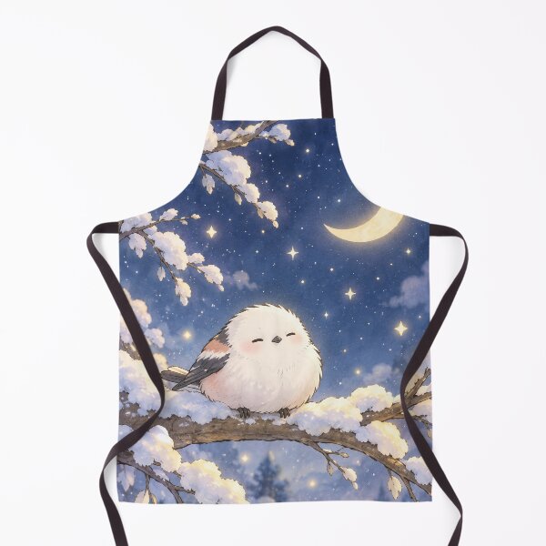 Item preview, Sleeping Shima Enaga Snow Fairy Bird in a Moonlit Winter Forest designed and sold by AshiraCreations.