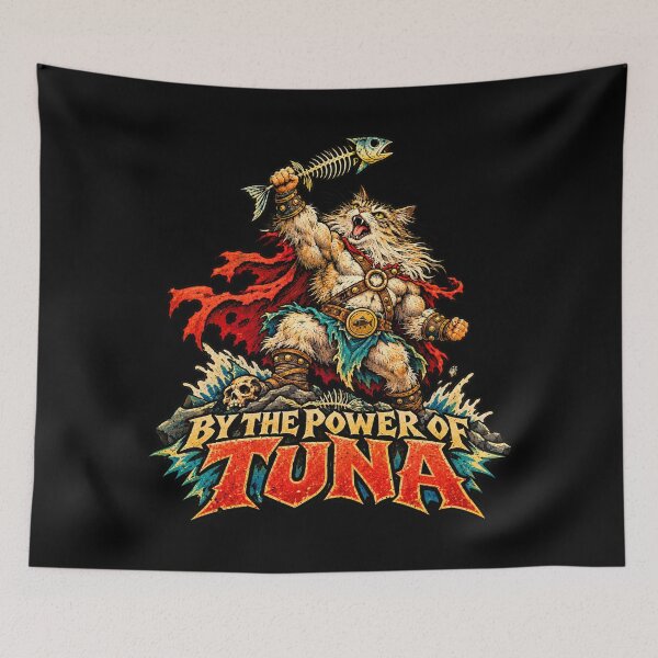 Item preview, By the Power of Tuna Warrior Cat designed and sold by Pandaburba.
