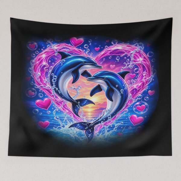 Item preview, Dolphin Love Heart – Ocean Romance and Eternal Love designed and sold by TroviTutto.