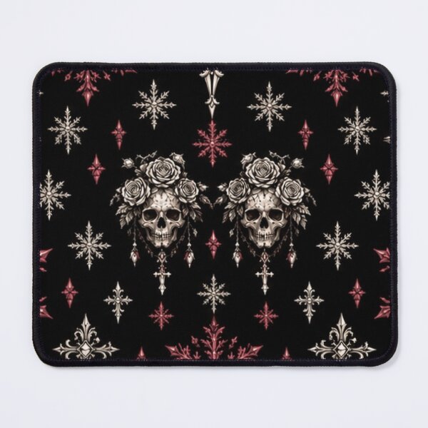Item preview, Gothic Rose Skull & Red Snowflake Dark Winter Pattern designed and sold by cabuks.
