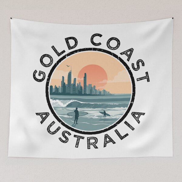 Item preview, Gold Coast – Australia (with Black Lettering) designed and sold by VelvetRoom.