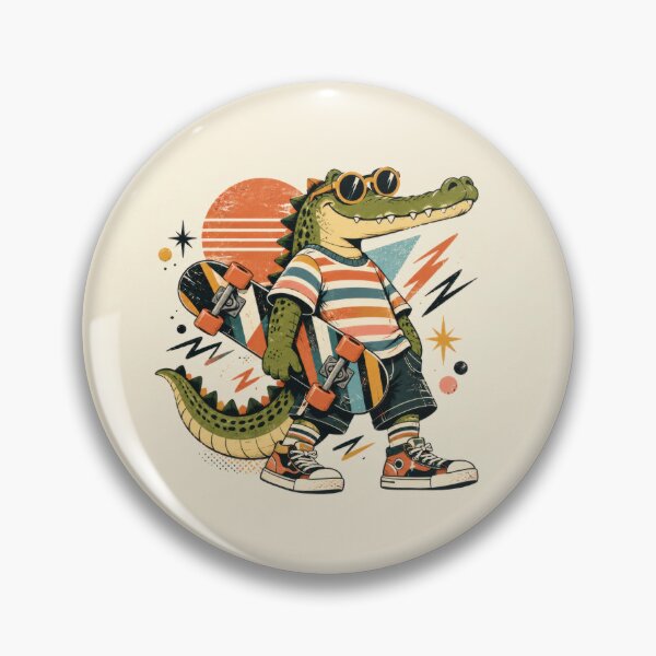 Item preview, Skateboarding crocodile scene designed and sold by anytka.