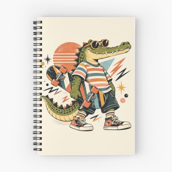 Item preview, Skateboarding crocodile scene designed and sold by anytka.