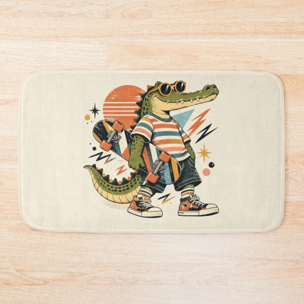 Item preview, Skateboarding crocodile scene designed and sold by anytka.