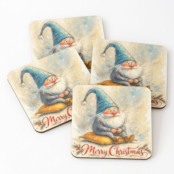 Item preview, Merry Christmas Gnome - Cozy Watercolor Holiday Art designed and sold by Darlin8888.