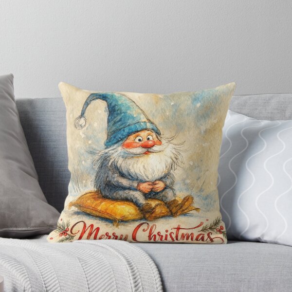 Item preview, Merry Christmas Gnome - Cozy Watercolor Holiday Art designed and sold by Darlin8888.
