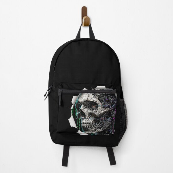 Item preview, Cyberpunk Biomechanical Skull Glitch Matrix Ripped Art designed and sold by LazyDayzCo.