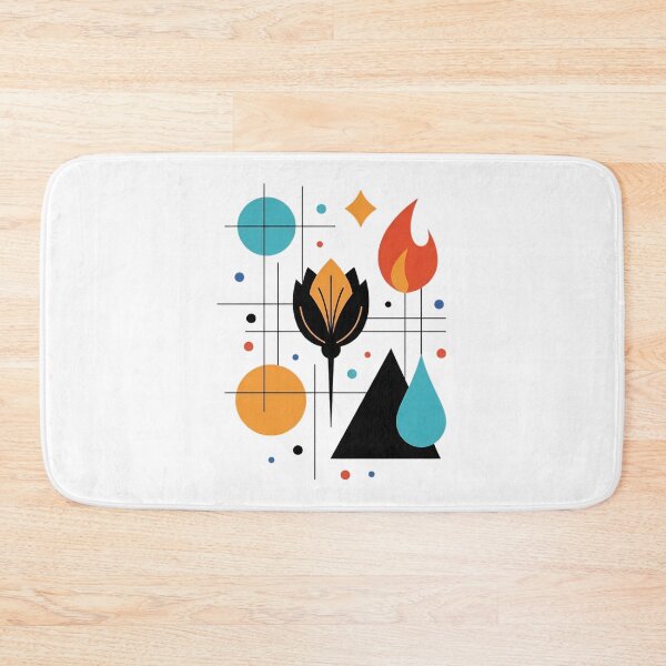 Item preview, Mid Century Modern Abstract Four Elements Geometric Art designed and sold by ArtLabCreations.