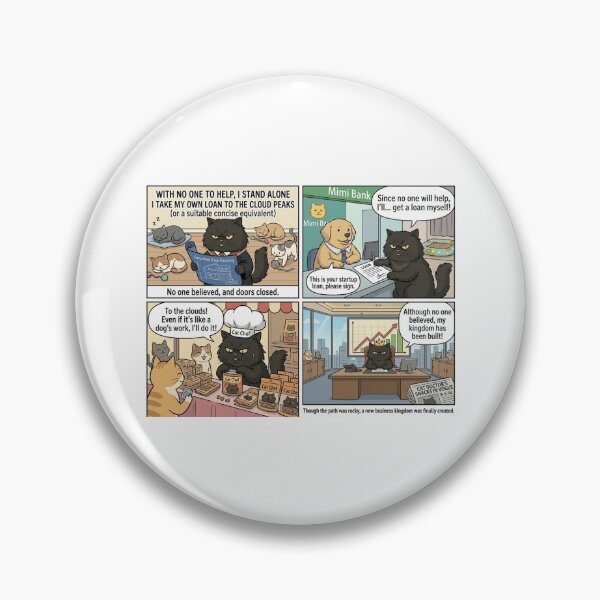 Item preview, Cat Entrepreneur Comic - Building My Fish Kingdom designed and sold by PetalsPaws.