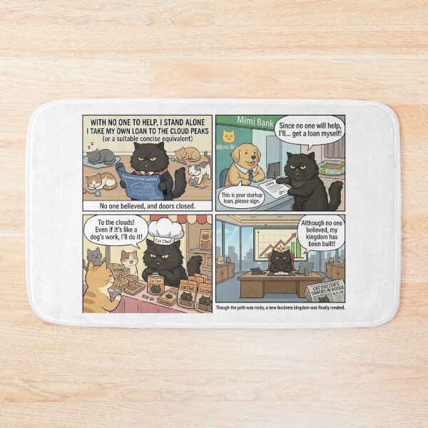 Item preview, Cat Entrepreneur Comic - Building My Fish Kingdom designed and sold by PetalsPaws.