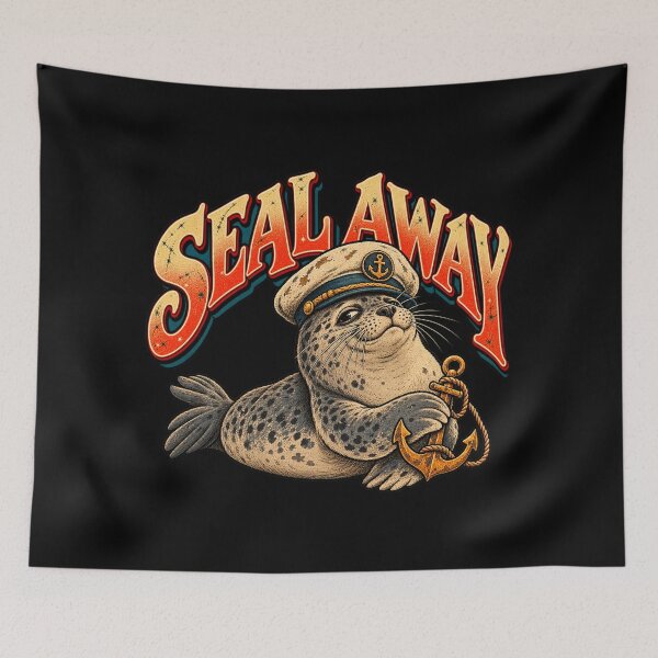 Item preview, Seal Away Nautical Seal  designed and sold by Pandaburba.