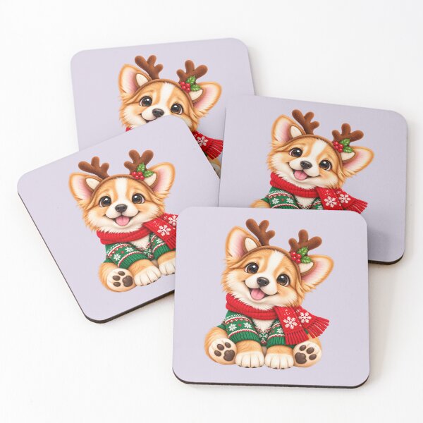 Item preview, Cute Christmas Corgi Reindeer – Adorable Holiday Puppy designed and sold by HO•Designs.
