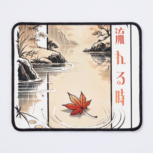 Item preview, a Tree leaf on the river in Japanese 80s 90s vaporwave Harajuku designed and sold by TheOtakuPlanet.