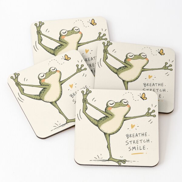 Item preview, Frog practicing yoga with butterfly designed and sold by anytka.