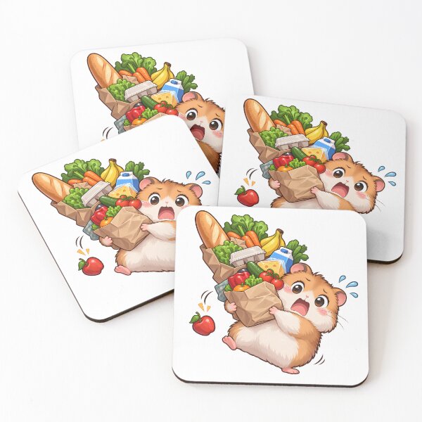 Item preview, Funny Chibi Hamster Dropping Groceries – Cute Everyday Chaos Animal Gift designed and sold by Oddly Tiny Zoo.