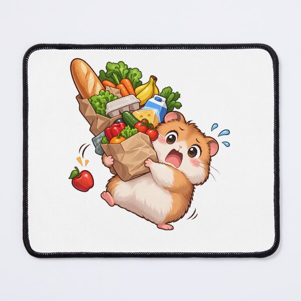 Item preview, Funny Chibi Hamster Dropping Groceries – Cute Everyday Chaos Animal Gift designed and sold by Oddly Tiny Zoo.