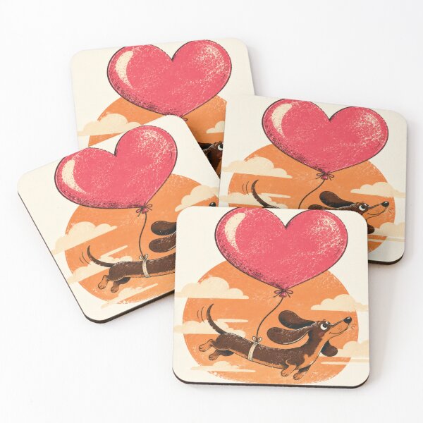 Item preview, Dog with heart balloon in sky designed and sold by anytka.