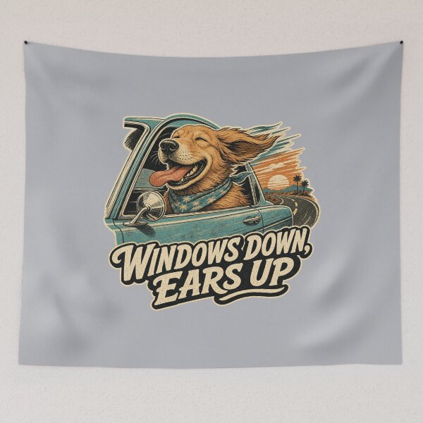 Item preview, Windows Down Ears Up Shirt, Funny Dog Lover T-Shirt, Road Trip Dog Tee, Dog Mom Gift Shirt, Vintage Car Window Dog Graphic designed and sold by TshirtsLabs.