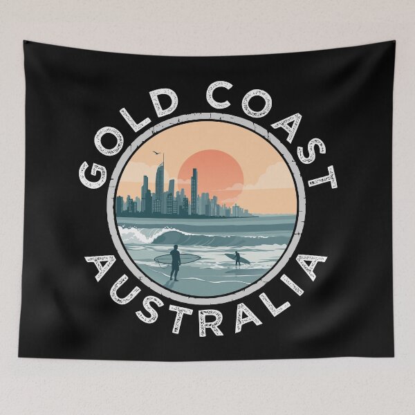 Item preview, Gold Coast – Australia (with White Lettering) designed and sold by VelvetRoom.