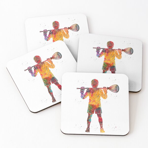 Item preview, Male Lacrosse Goalie Watercolor Art designed and sold by Liededrom..