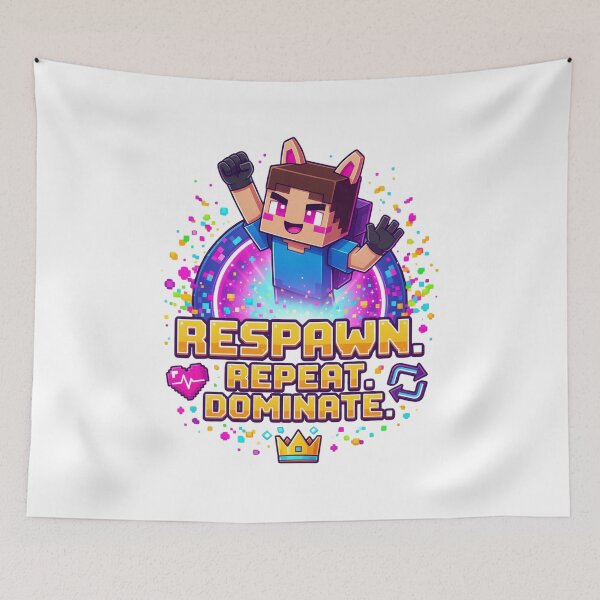 Item preview, Respawn Repeat Dominate – Funny Gamer Video Game Design designed and sold by DVerse Studio.