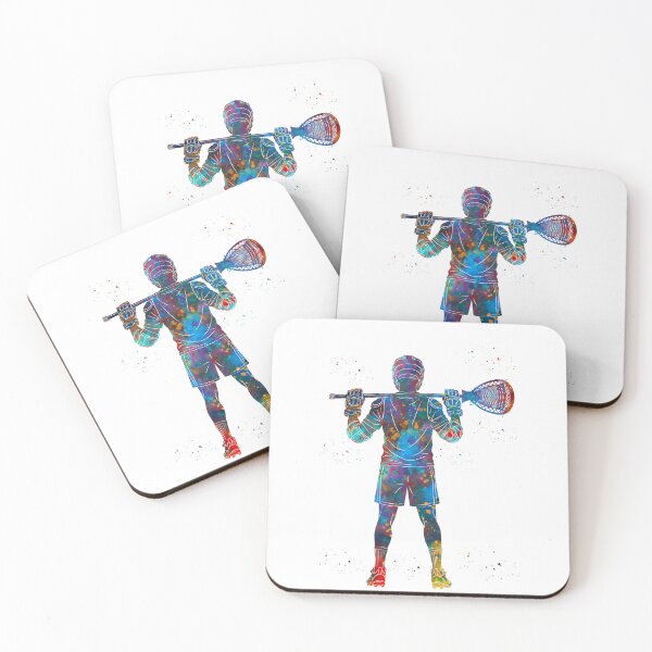Item preview, Male Lacrosse Goalie Watercolor Art designed and sold by Liededrom..