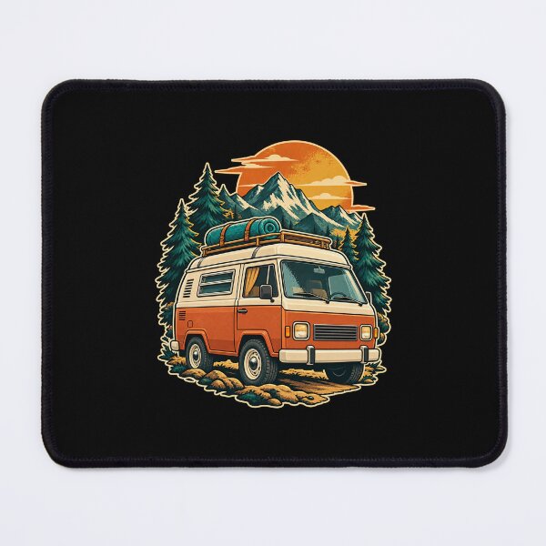 Item preview, Retro Camper Van Mountain Escape designed and sold by JesterKrewArt.