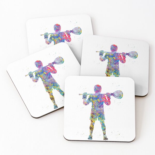 Item preview, Male Lacrosse Goalie Watercolor Art designed and sold by Liededrom..