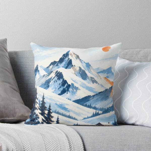 Item preview, Alpine Winter Mountains in Ice Blue & Denim Blue by PanaluPrint designed and sold by PanaluPrint .