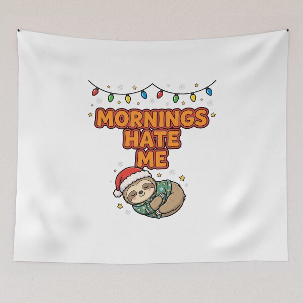 Item preview,  Mornings Hate Me Funny Sloth Christmas Pajama designed and sold by Deepsleepstudio.