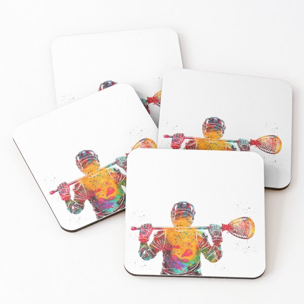 Item preview, Male Lacrosse Goalie Watercolor Art designed and sold by Liededrom..