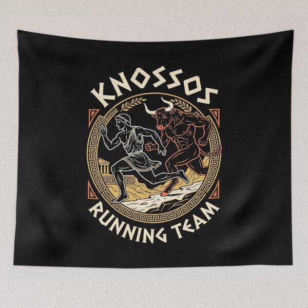 Item preview, Knossos Running Team Funny Greek Mythology Minotaur Runner designed and sold by GrandeDuc.