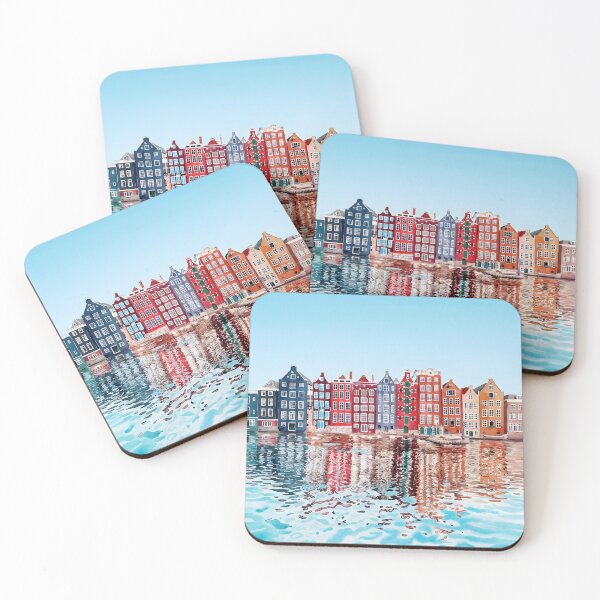 Item preview, Amsterdam Watercolor Print – Netherlands Cityscape Wall Art designed and sold by POSTERIOCREW.