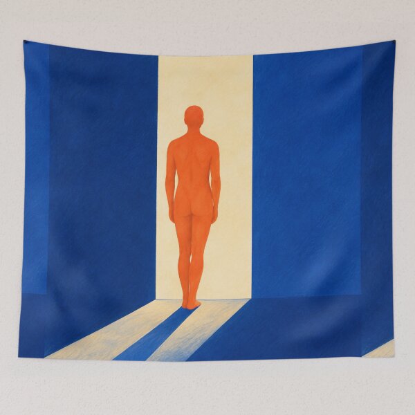 Item preview, 'Before Warmth' — Abstract Blue Figurative Art designed and sold by Moodzu.