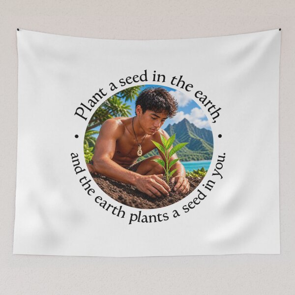 Item preview, Polynesian Conservation Proverb - Plant a seed in the earth | Pacific Art designed and sold by ShakaLife.org.