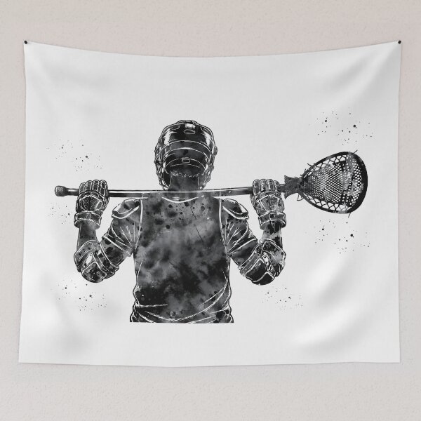 Item preview, Male Lacrosse Goalie Watercolor Art designed and sold by Liededrom..