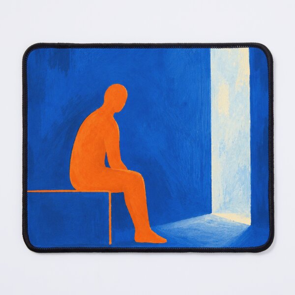 Item preview, 'Waiting for Day' — Blue & Orange Emotional Figurative Art designed and sold by Moodzu.