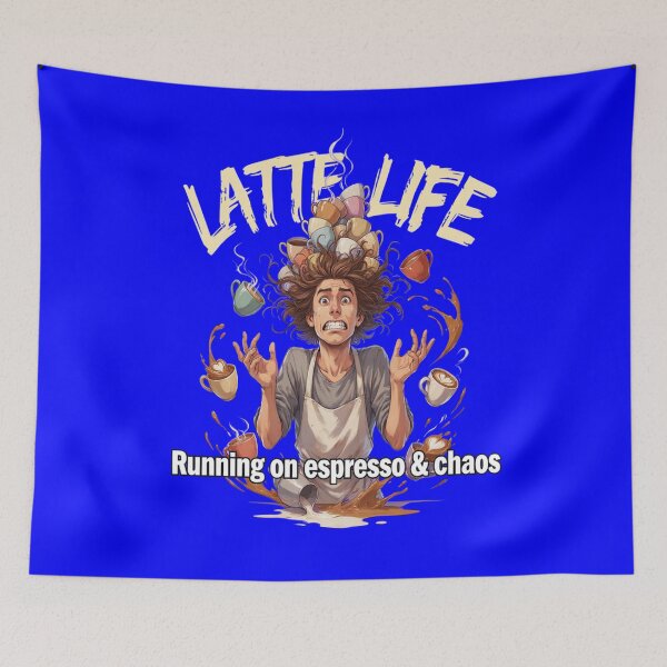 Item preview, Funny Humor LATTE LIFE Running on espresso & chaos Art Design designed and sold by fantasticdesign.