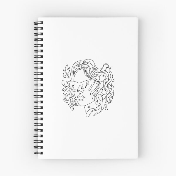 Item preview, Edgy Y2K Girl with Sunglasses and Flames, Quirky Cherry Hair Line Art Coloring Page designed and sold by polisi26.