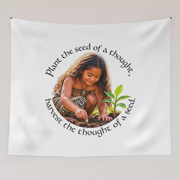 Item preview, Polynesian Wisdom Proverb - Plant the seed of a thought | Pacific Art designed and sold by ShakaLife.org.