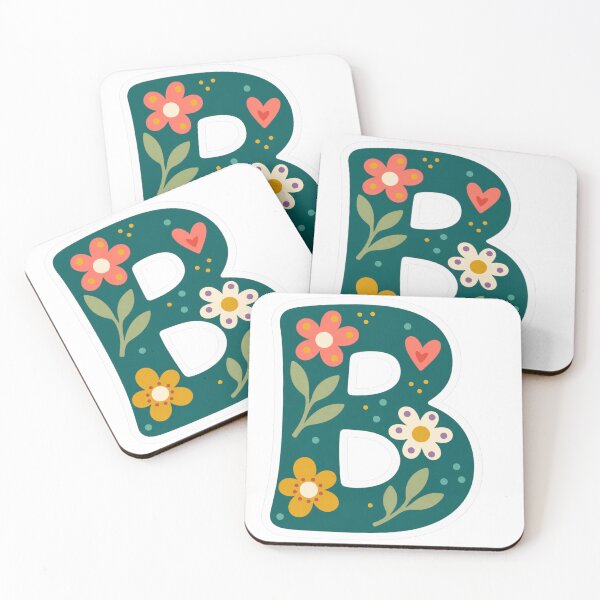 Item preview, Letra floral B – Pegatina con monograma inspirador designed and sold by Inspirivity.